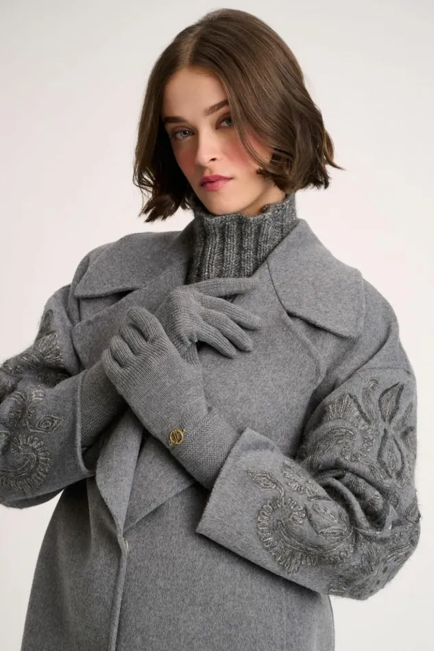 Luisa Spagnoli Hats And Gloves Miss 8211 Knit Gloves Grey Melange 8211 Women Luisa Spagnoli Hats And Gloves Miss 8211 Knit Gloves Grey Melange 8211 Women