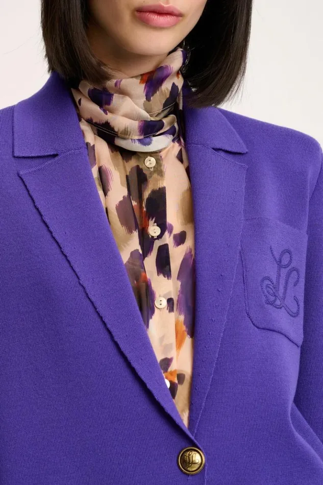 Luisa Spagnoli Jackets and Blazers Mancina 8211 Embroidered Jacket Purple 8211 Women Luisa Spagnoli Jackets and Blazers Mancina 8211 Embroidered Jacket Purple 8211 Women