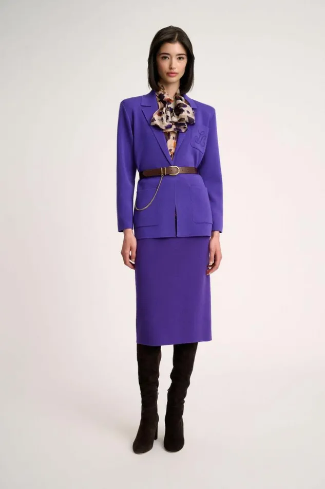 Luisa Spagnoli Jackets and Blazers Mancina 8211 Embroidered Jacket Purple 8211 Women Luisa Spagnoli Jackets and Blazers Mancina 8211 Embroidered Jacket Purple 8211 Women