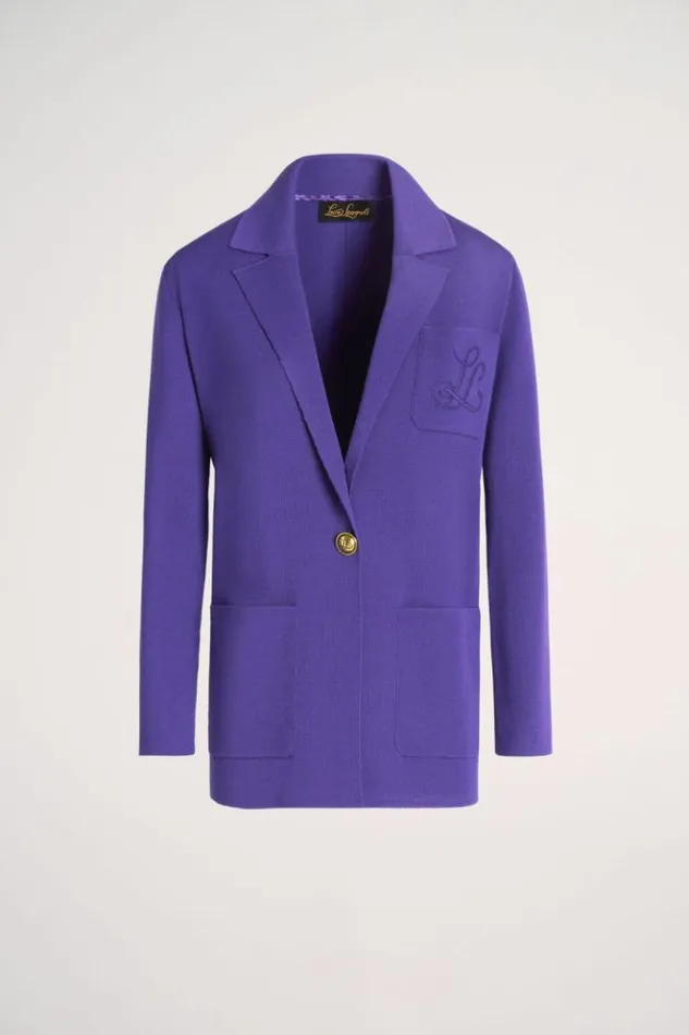 Luisa Spagnoli Jackets and Blazers Mancina 8211 Embroidered Jacket Purple 8211 Women Luisa Spagnoli Jackets and Blazers Mancina 8211 Embroidered Jacket Purple 8211 Women