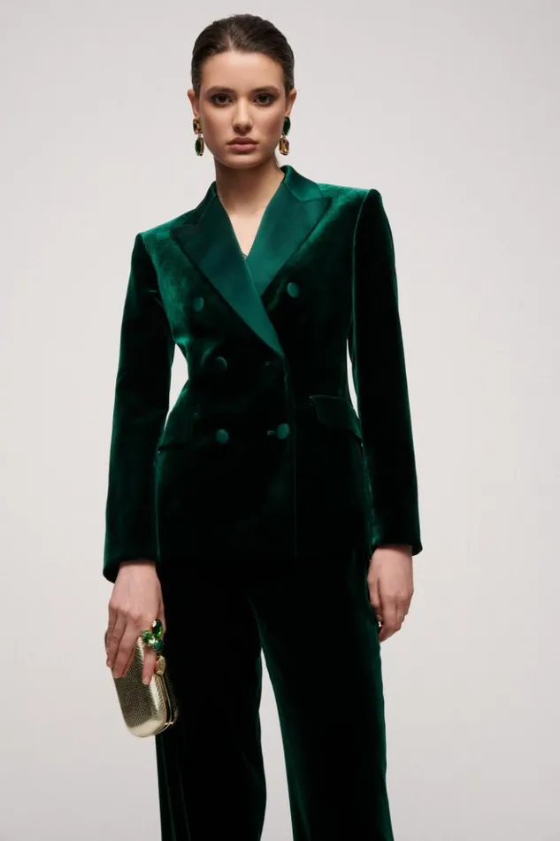 Luisa Spagnoli Jackets and Blazers Sace 8211 DoubleBreasted Jacket Bottlegreen 8211 Women Luisa Spagnoli Jackets and Blazers Sace 8211 DoubleBreasted Jacket Bottlegreen 8211 Women