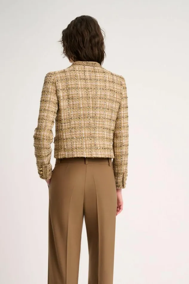 Luisa Spagnoli Jackets and Blazers Saggi 8211 Cropped Jacket Beigegold 8211 Women Luisa Spagnoli Jackets and Blazers Saggi 8211 Cropped Jacket Beigegold 8211 Women