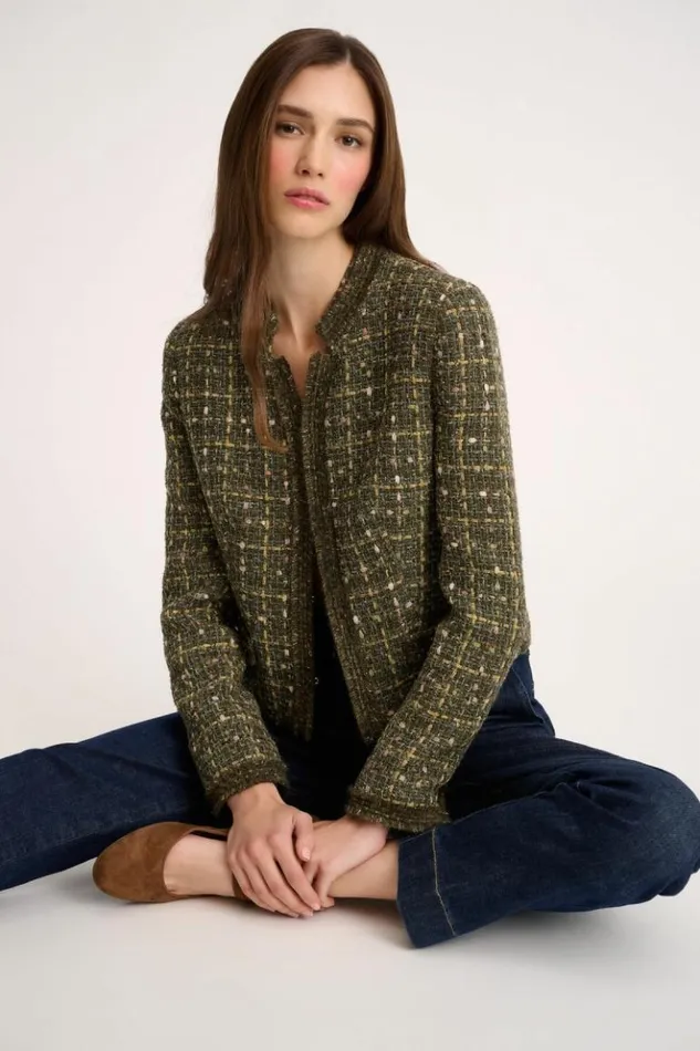 Luisa Spagnoli Jackets and Blazers Saggi 8211 Cropped Jacket Greengold 8211 Women