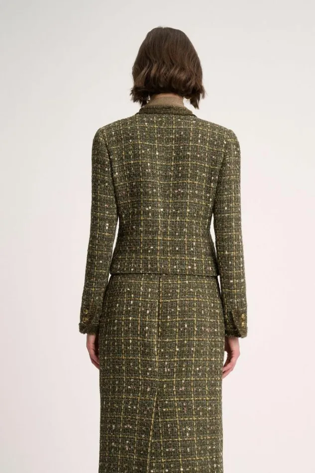 Luisa Spagnoli Jackets and Blazers Saggi 8211 Cropped Jacket Greengold 8211 Women Luisa Spagnoli Jackets and Blazers Saggi 8211 Cropped Jacket Greengold 8211 Women