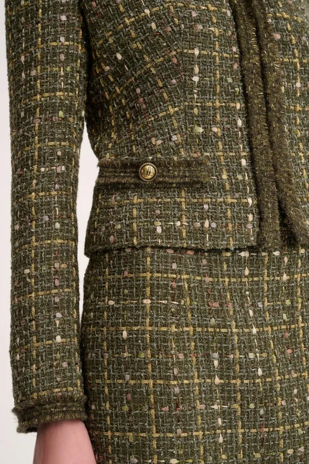 Luisa Spagnoli Jackets and Blazers Saggi 8211 Cropped Jacket Greengold 8211 Women Luisa Spagnoli Jackets and Blazers Saggi 8211 Cropped Jacket Greengold 8211 Women