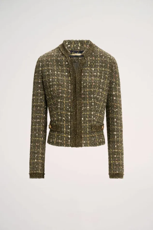 Luisa Spagnoli Jackets and Blazers Saggi 8211 Cropped Jacket Greengold 8211 Women Luisa Spagnoli Jackets and Blazers Saggi 8211 Cropped Jacket Greengold 8211 Women