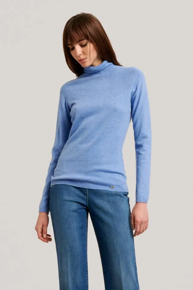Luisa Spagnoli Knitwear Calco 8211 Wool Sweater Light Blue 8211 Women