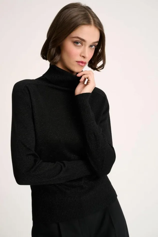 Luisa Spagnoli Knitwear Caminetto 8211 Viscose Turtleneck Pullover Black 8211 Women
