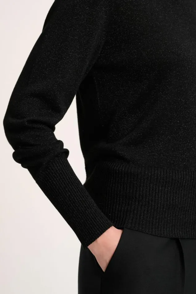 Luisa Spagnoli Knitwear Caminetto 8211 Viscose Turtleneck Pullover Black 8211 Women Luisa Spagnoli Knitwear Caminetto 8211 Viscose Turtleneck Pullover Black 8211 Women