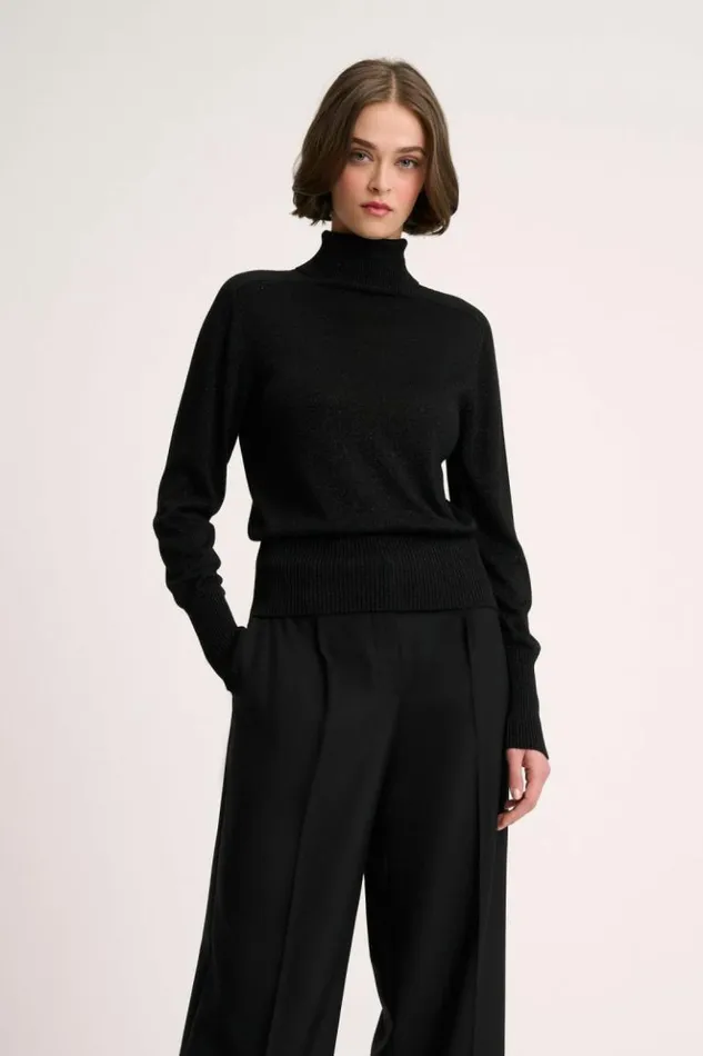 Luisa Spagnoli Knitwear Caminetto 8211 Viscose Turtleneck Pullover Black 8211 Women Luisa Spagnoli Knitwear Caminetto 8211 Viscose Turtleneck Pullover Black 8211 Women