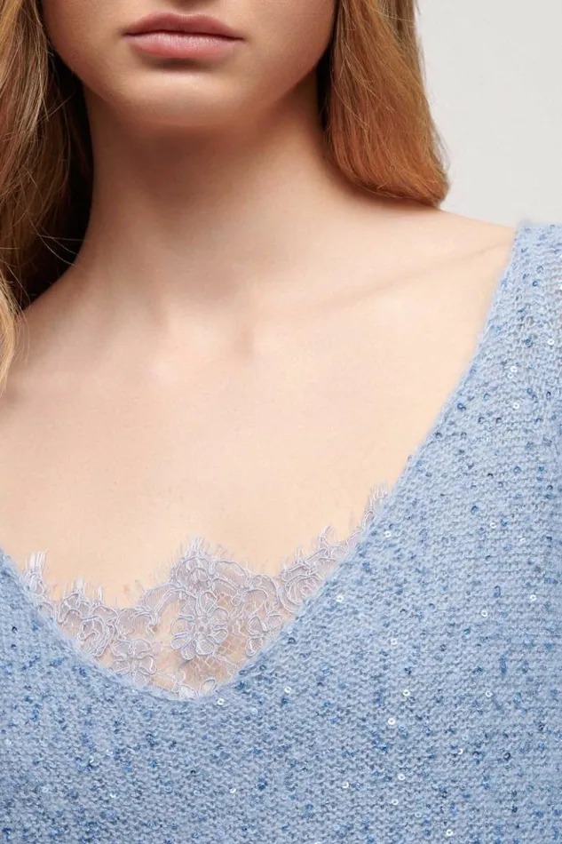 Luisa Spagnoli Knitwear Consorte 8211 Elegant Sweater Light Blue 8211 Women