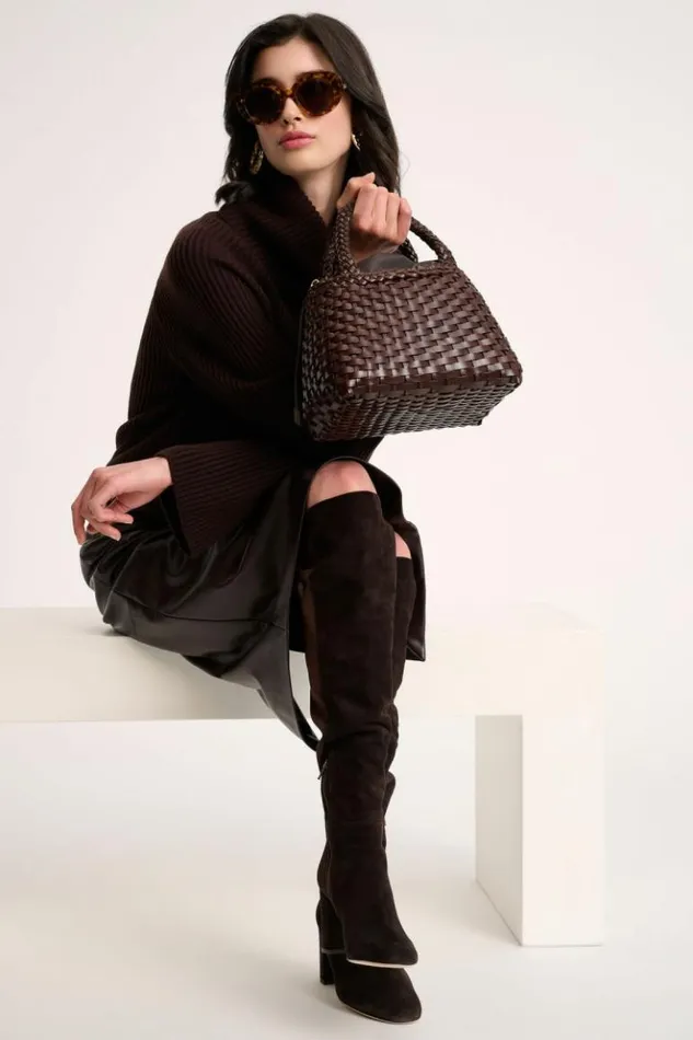 Luisa Spagnoli Knitwear Magnus 8211 RibKnit Turtleneck Pullover Brown 8211 Women Luisa Spagnoli Knitwear Magnus 8211 RibKnit Turtleneck Pullover Brown 8211 Women