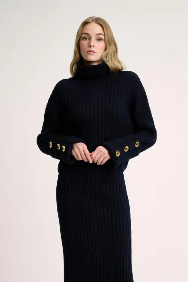 Luisa Spagnoli Knitwear Meconio 8211 Oversized Pullover 8211 Fashion Show Blue 8211 Women