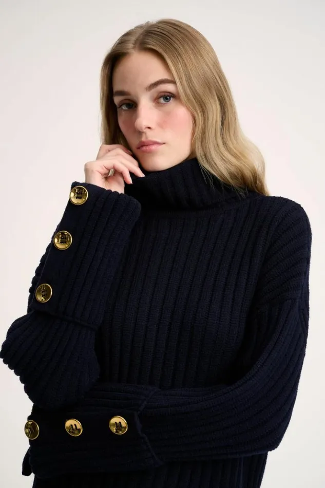 Luisa Spagnoli Knitwear Meconio 8211 Oversized Pullover 8211 Fashion Show Blue 8211 Women Luisa Spagnoli Knitwear Meconio 8211 Oversized Pullover 8211 Fashion Show Blue 8211 Women