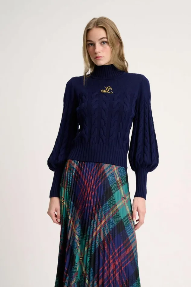 Luisa Spagnoli Knitwear Miledy 8211 Embroidered Pullover Blue 8211 Women