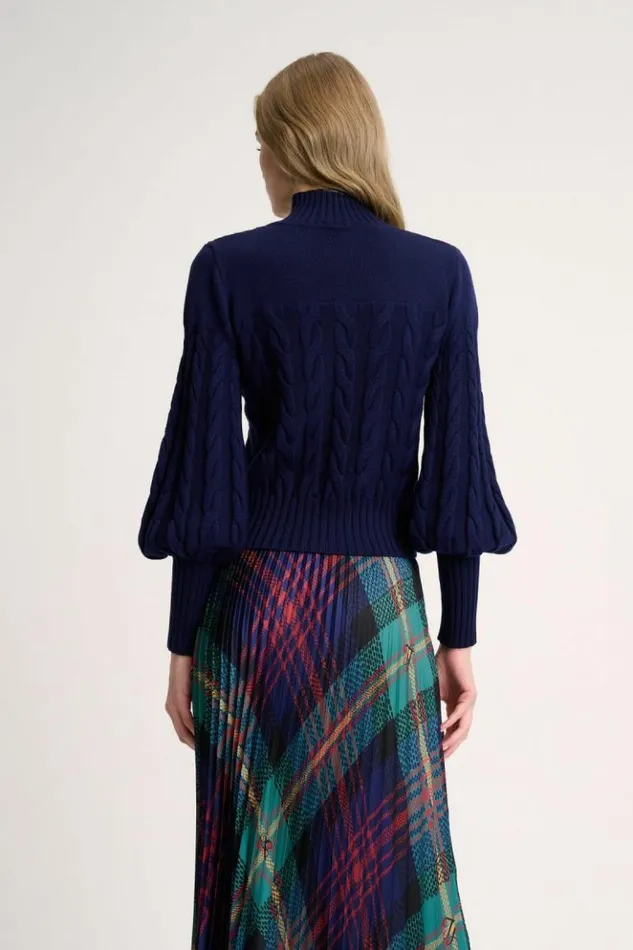 Luisa Spagnoli Knitwear Miledy 8211 Embroidered Pullover Blue 8211 Women