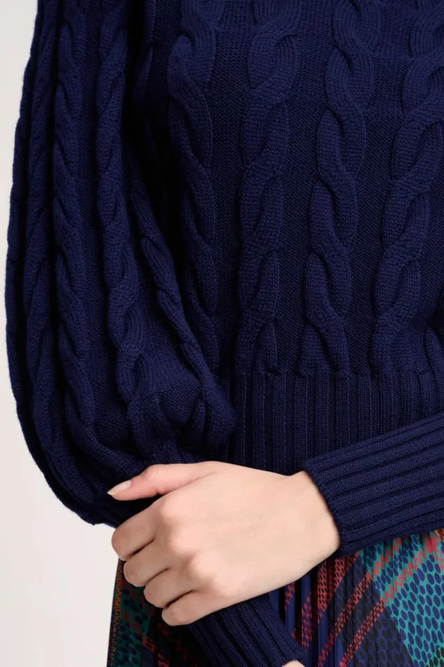 Luisa Spagnoli Knitwear Miledy 8211 Embroidered Pullover Blue 8211 Women