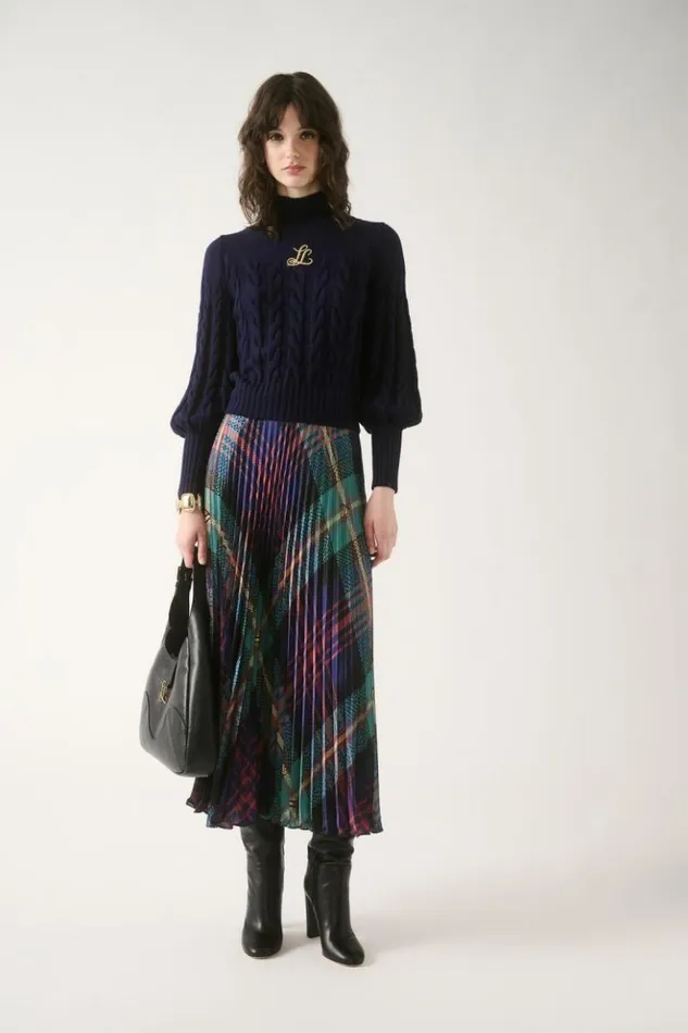 Luisa Spagnoli Knitwear Miledy 8211 Embroidered Pullover Blue 8211 Women
