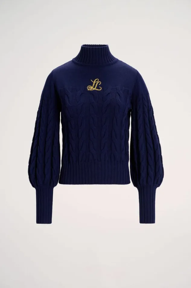 Luisa Spagnoli Knitwear Miledy 8211 Embroidered Pullover Blue 8211 Women