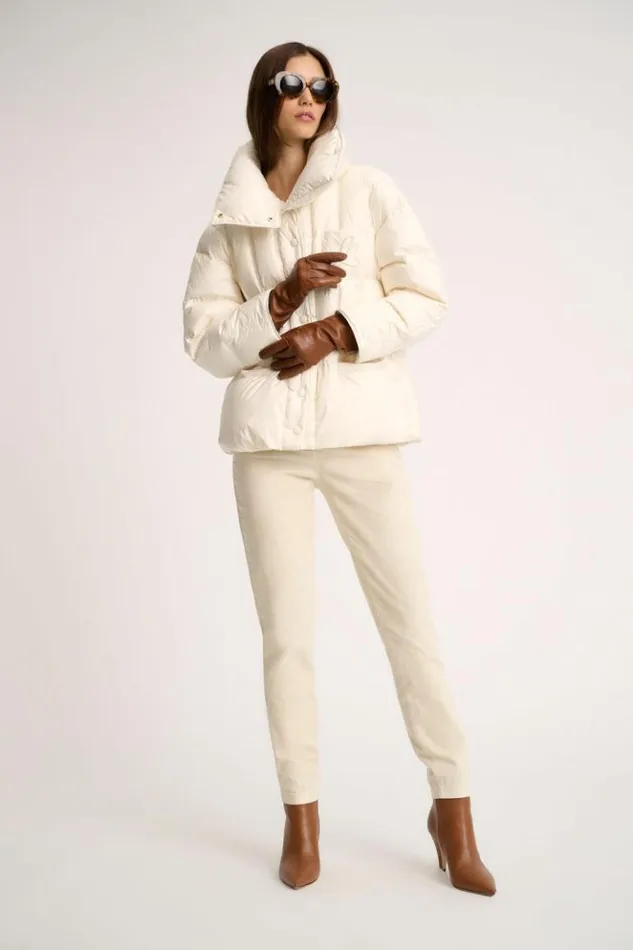 Luisa Spagnoli Outerwear Schipper 8211 Embroidered Padded Jacket Cream 8211 Women Luisa Spagnoli Outerwear Schipper 8211 Embroidered Padded Jacket Cream 8211 Women