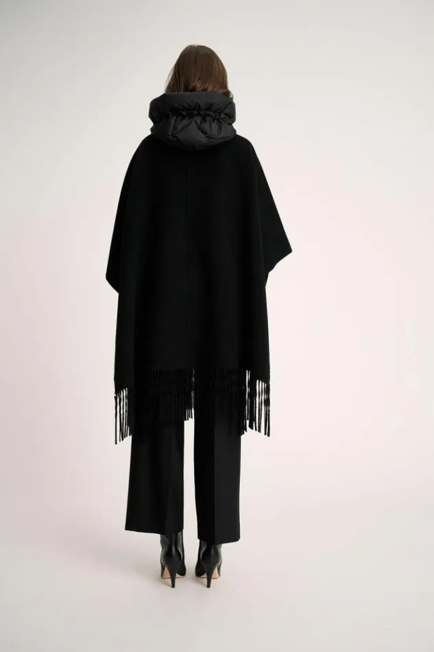 Luisa Spagnoli Outerwear Scommessa 8211 Quilted Cape Black 8211 Women Luisa Spagnoli Outerwear Scommessa 8211 Quilted Cape Black 8211 Women