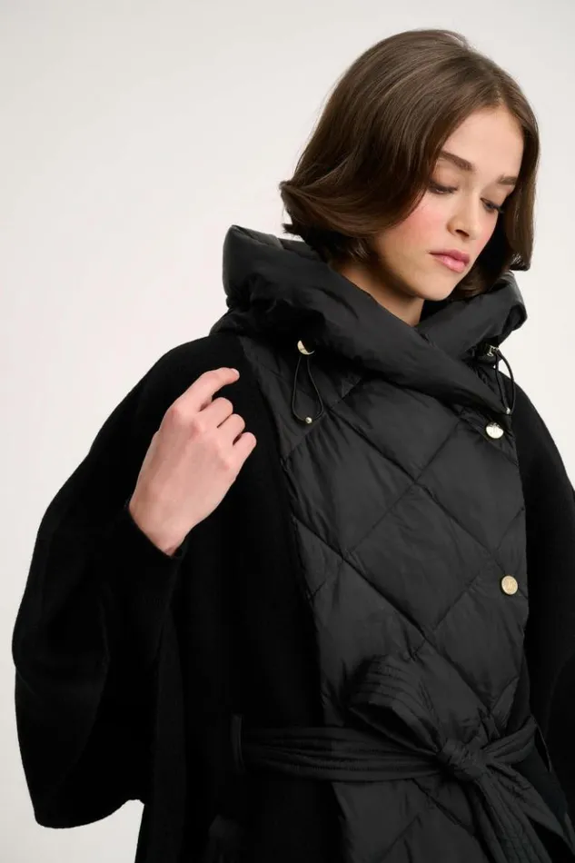 Luisa Spagnoli Outerwear Scommessa 8211 Quilted Cape Black 8211 Women Luisa Spagnoli Outerwear Scommessa 8211 Quilted Cape Black 8211 Women