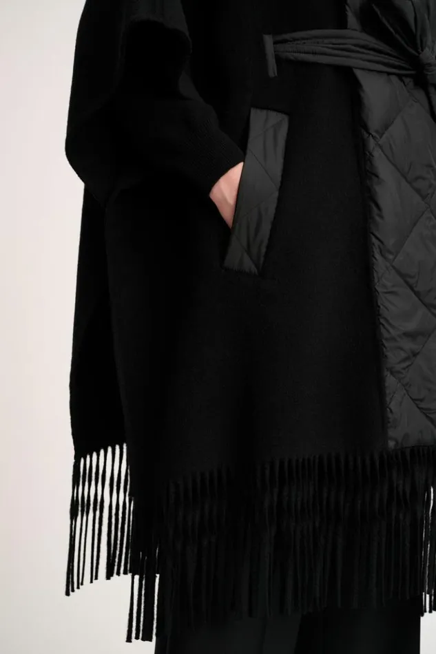 Luisa Spagnoli Outerwear Scommessa 8211 Quilted Cape Black 8211 Women Luisa Spagnoli Outerwear Scommessa 8211 Quilted Cape Black 8211 Women