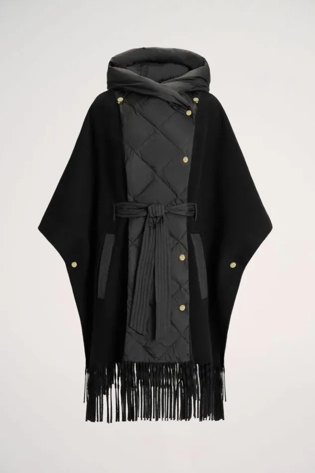 Luisa Spagnoli Outerwear Scommessa 8211 Quilted Cape Black 8211 Women Luisa Spagnoli Outerwear Scommessa 8211 Quilted Cape Black 8211 Women