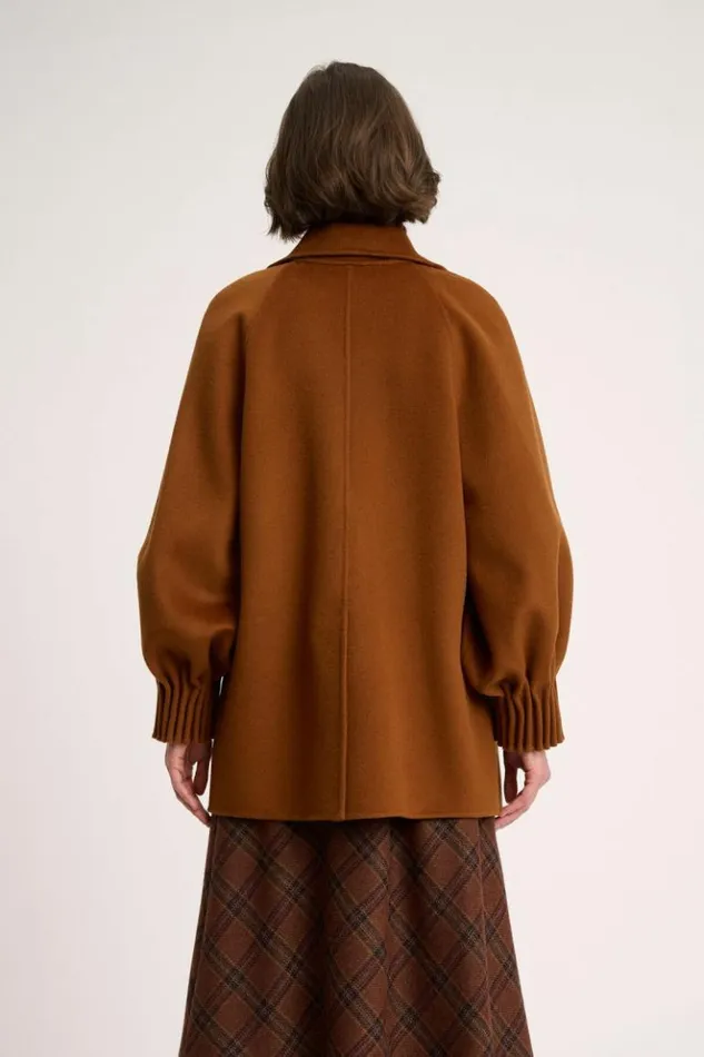 Luisa Spagnoli Outerwear Sillabe 8211 Pea Coat Tobacco 8211 Women