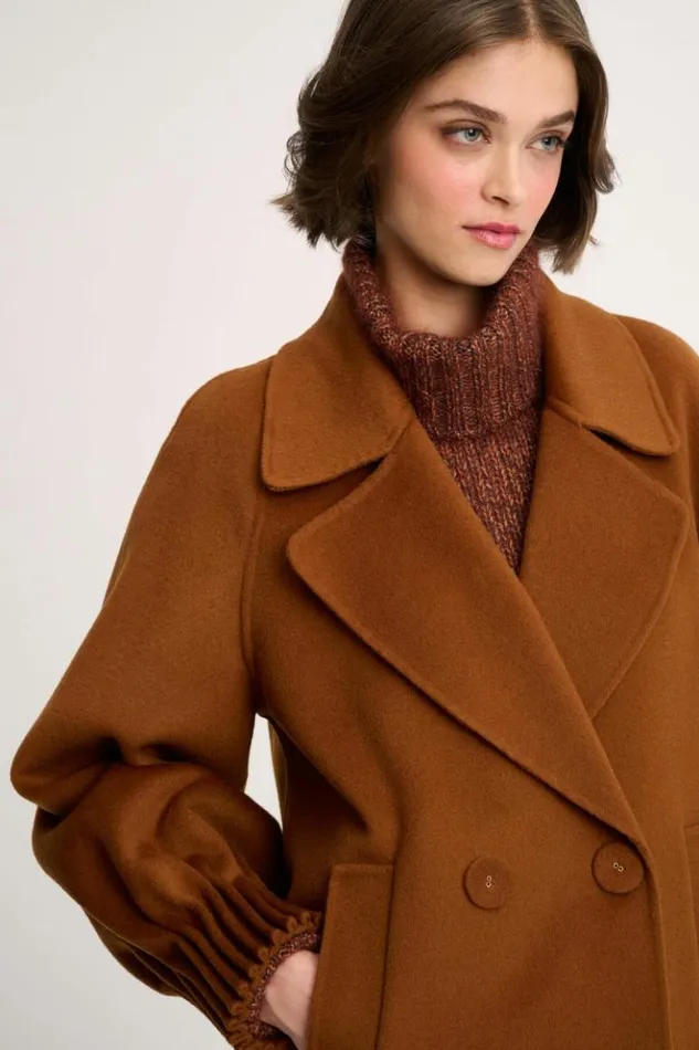 Luisa Spagnoli Outerwear Sillabe 8211 Pea Coat Tobacco 8211 Women