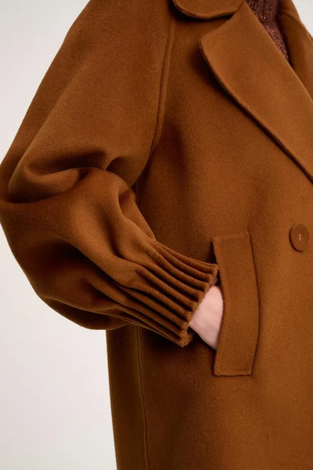 Luisa Spagnoli Outerwear Sillabe 8211 Pea Coat Tobacco 8211 Women