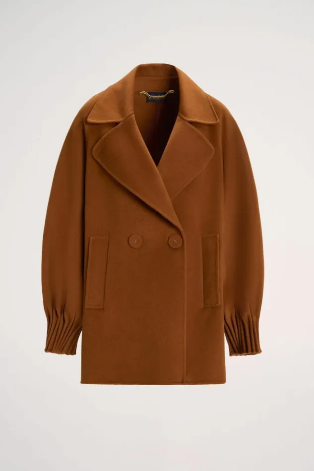 Luisa Spagnoli Outerwear Sillabe 8211 Pea Coat Tobacco 8211 Women