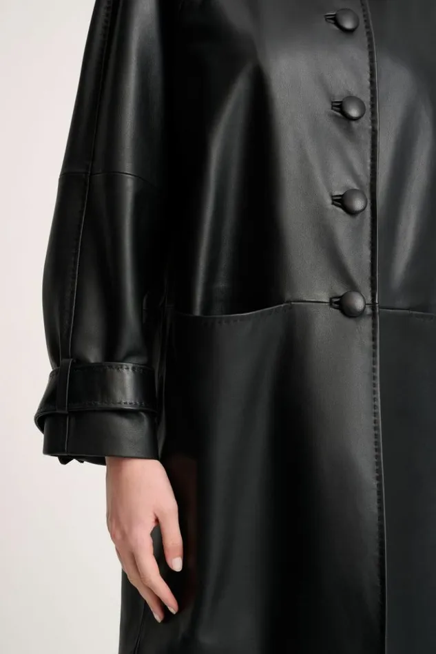 Luisa Spagnoli Outerwear Superbo 8211 Leather Coat Black 8211 Women Luisa Spagnoli Outerwear Superbo 8211 Leather Coat Black 8211 Women
