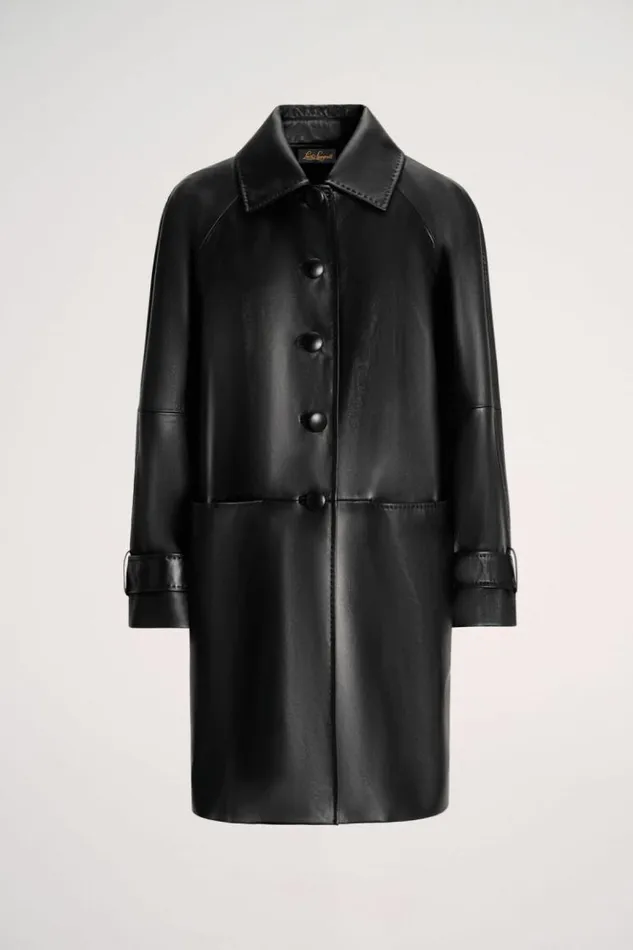 Luisa Spagnoli Outerwear Superbo 8211 Leather Coat Black 8211 Women Luisa Spagnoli Outerwear Superbo 8211 Leather Coat Black 8211 Women