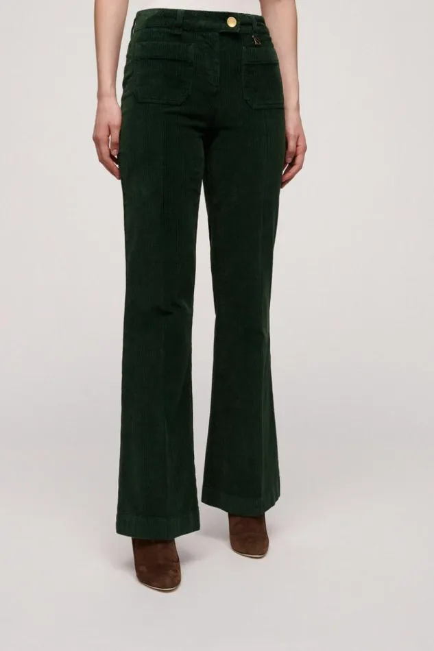 Luisa Spagnoli Pants Onico 8211 Flared Trousers Military Green 8211 Women
