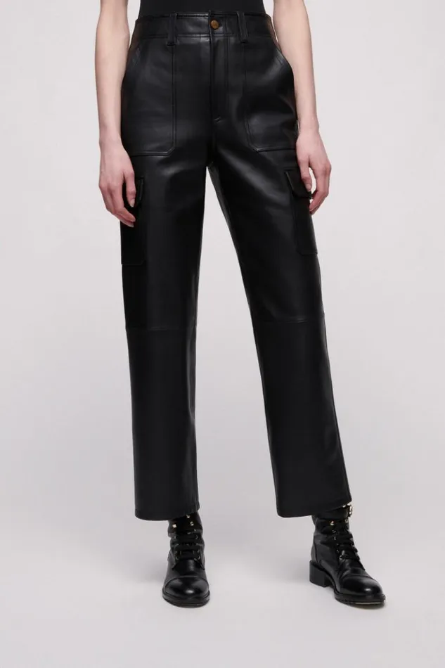 Luisa Spagnoli Pants Origine 8211 Leather Trousers Black 8211 Women