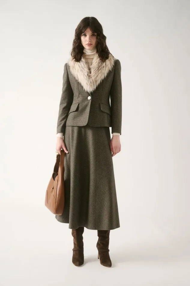 Luisa Spagnoli Skirts And Shorts Ferrovia 8211 Houndstooth Skirt 8211 Women Luisa Spagnoli Skirts And Shorts Ferrovia 8211 Houndstooth Skirt 8211 Women