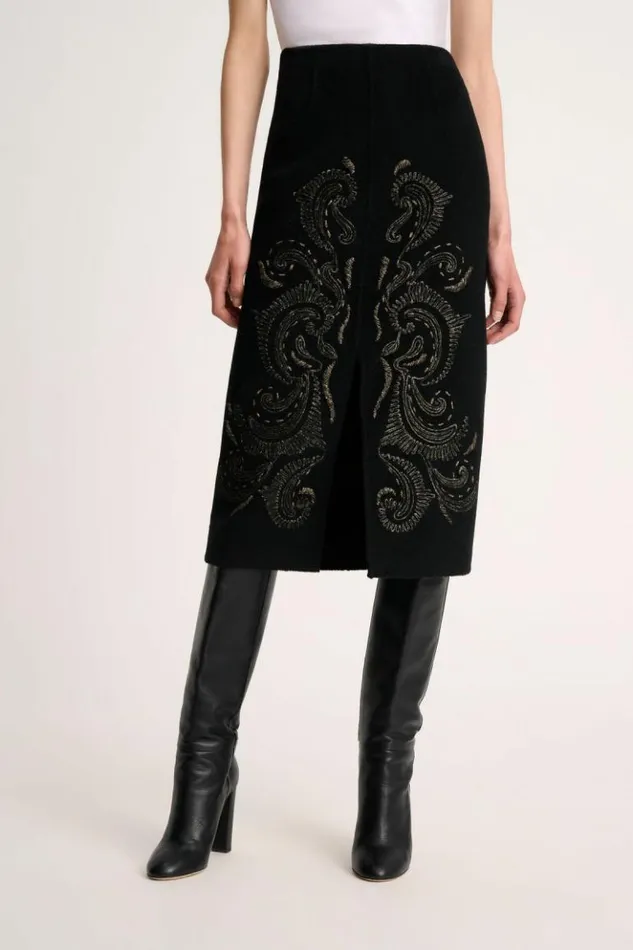 Luisa Spagnoli Skirts And Shorts Furia 8211 Embroidered Skirt Black 8211 Women
