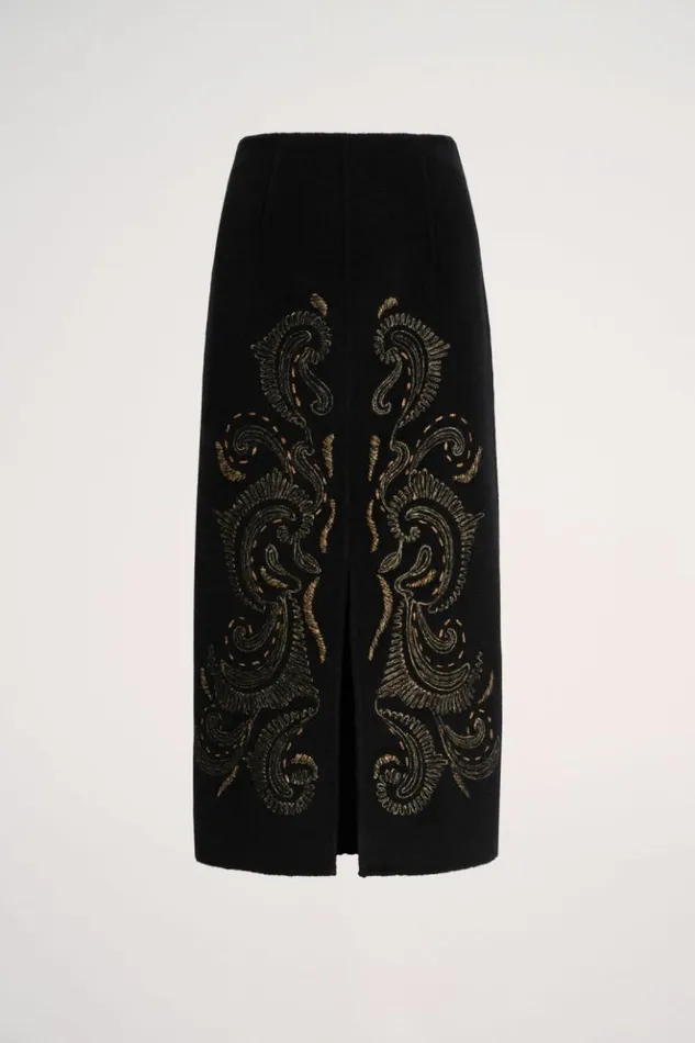 Luisa Spagnoli Skirts And Shorts Furia 8211 Embroidered Skirt Black 8211 Women
