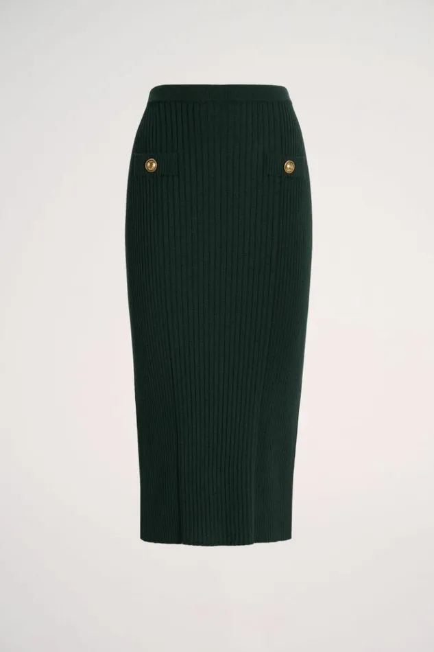 Luisa Spagnoli Skirts And Shorts Maionese 8211 Knit Skirt Bottlegreen 8211 Women