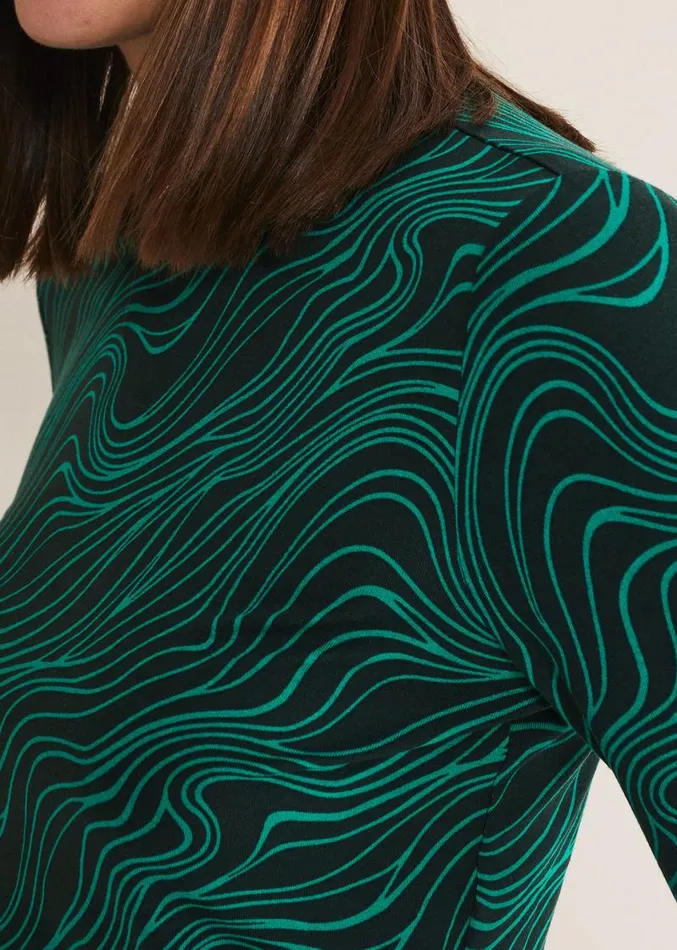 Macey High Neck Top Green Multi Women Phase Eight Tops and TShirts