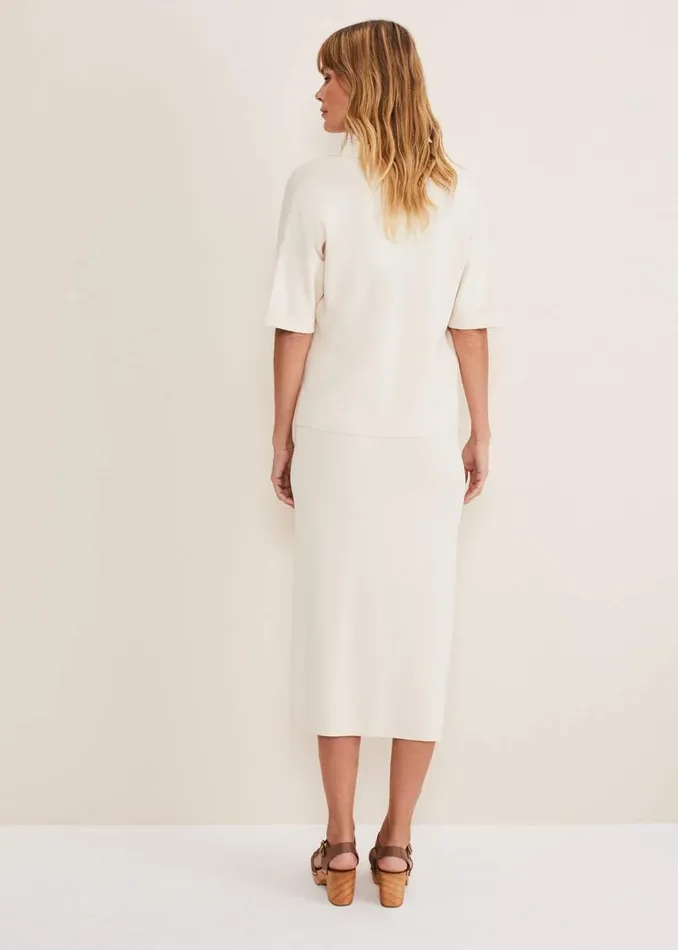 Mae Button Up Skirt Buttermilk Women Phase Eight Skirts