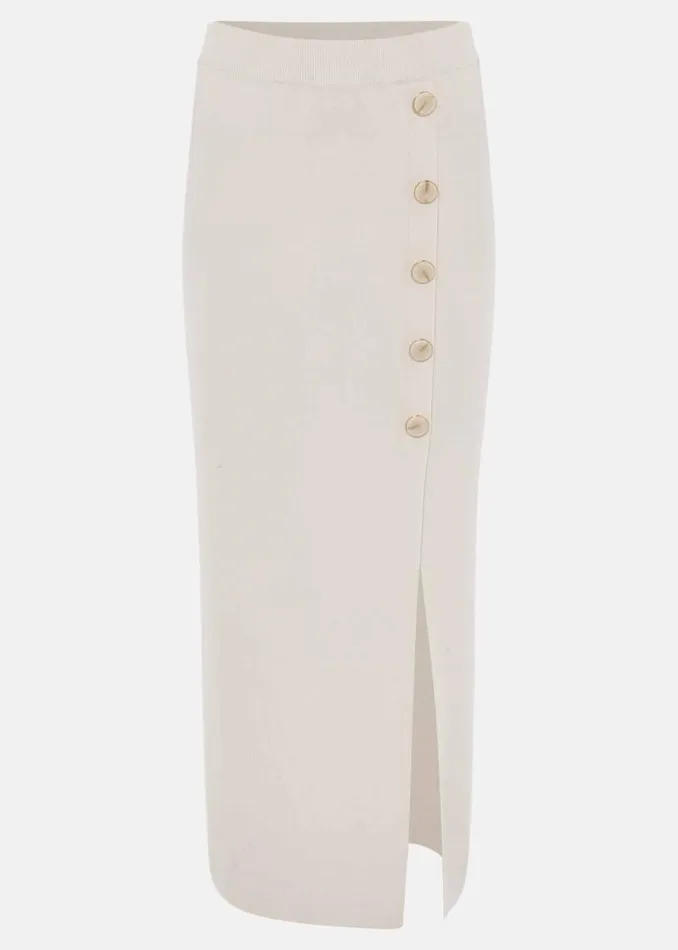Mae Button Up Skirt Buttermilk Women Phase Eight Skirts