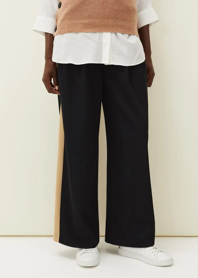 Mae Side Stripe Wide Leg Trouser Navy Women Phase Eight Trousers