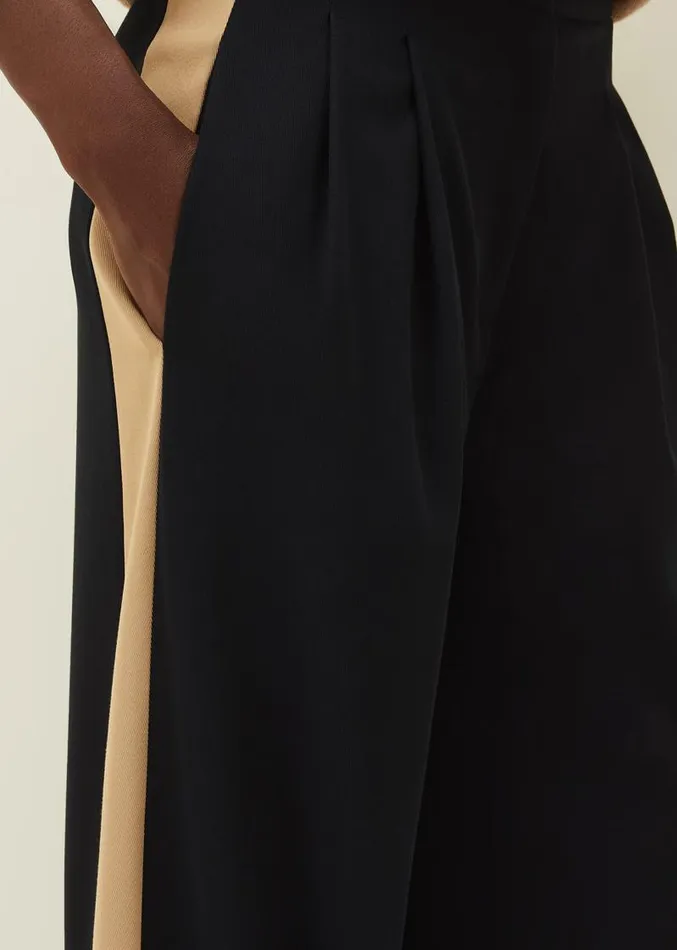 Mae Side Stripe Wide Leg Trouser Navy Women Phase Eight Trousers