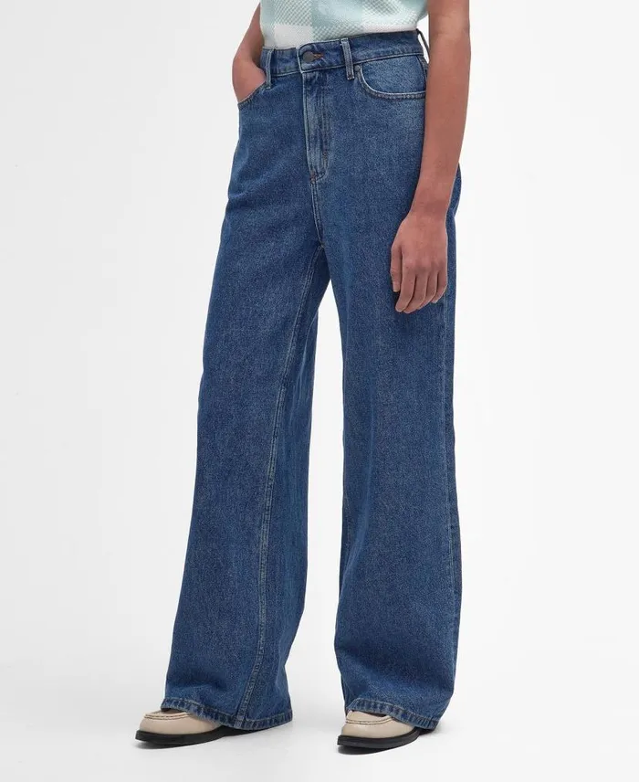 Maisie WideLeg Jeans Ecru Women Barbour Trousers and Shorts