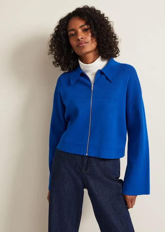 Maisie Zip Jacket Cobalt Women Phase Eight Jackets