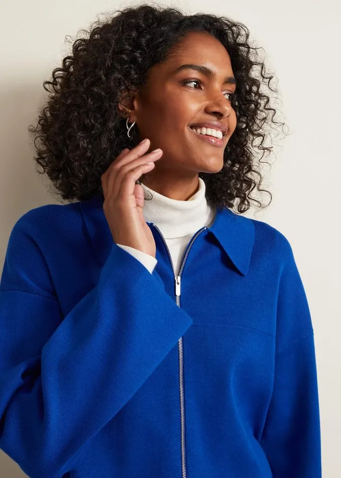 Maisie Zip Jacket Cobalt Women Phase Eight Jackets