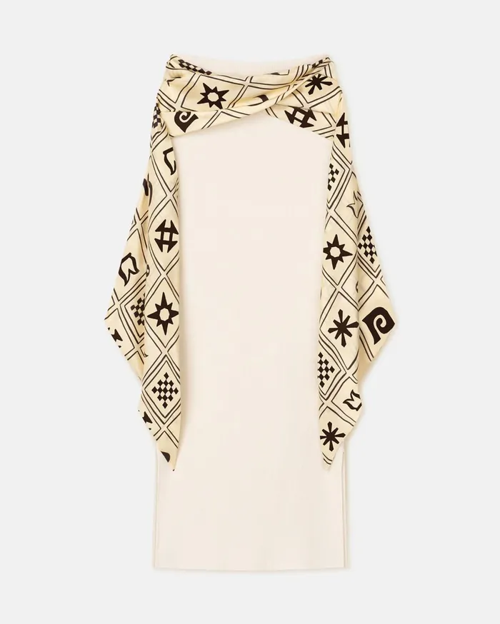 Maltha SilkTrimmed RibbedJersey Skirt Creme Women Nanushka Bottoms