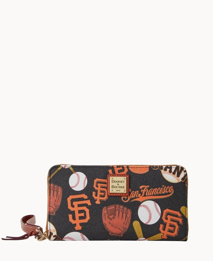 ManWoman MLB Giants Large Zip Around Wristlet Giants Dooney and Bourke Wallets